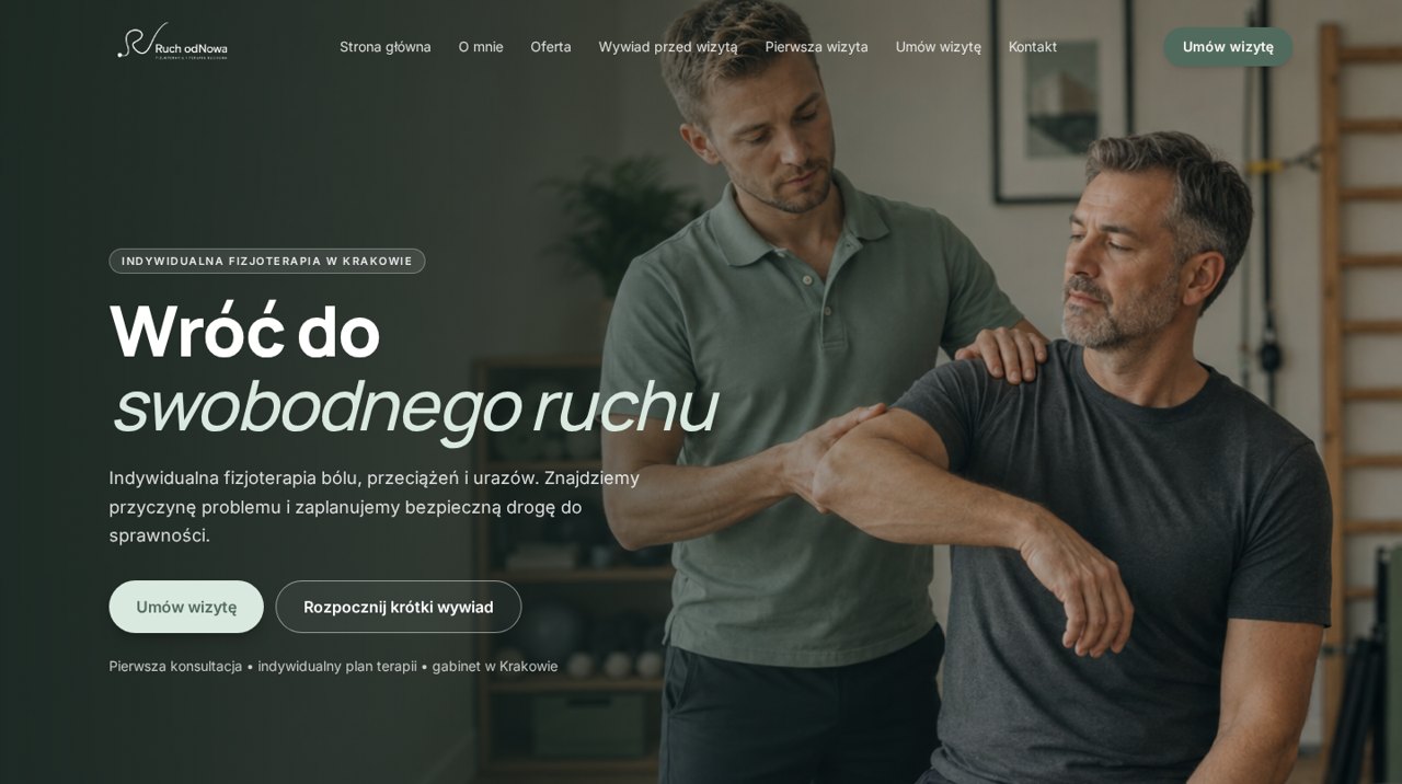 Podgląd strony Ruch odNowa — Gabinet fizjoterapeutyczny