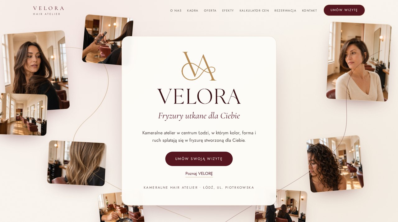 Podgląd strony Velora Hair Atelier — Salon fryzur
